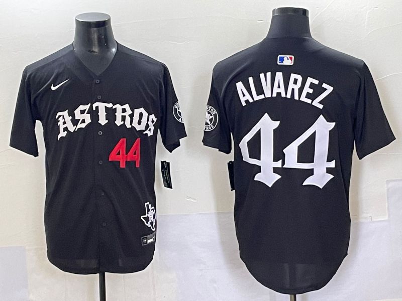 Men 2025 Houston Astros #44 Alvarez Black Seven generations Joint Name Nike MLB Jersey style 2
